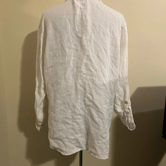 Flax White Linen Top, size small - Picture 4 of 5
